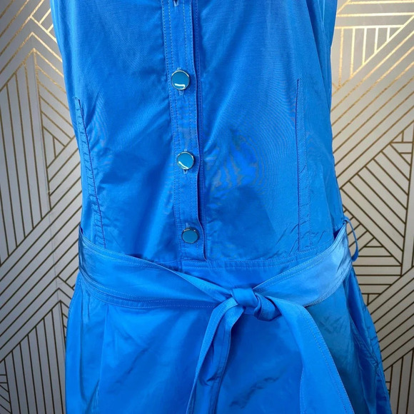 Adam Lippes Adam Plus Eve Shirt Dress Sleeveless Mini Button Tie Blue Size 6‎ - Picture 4 of 11